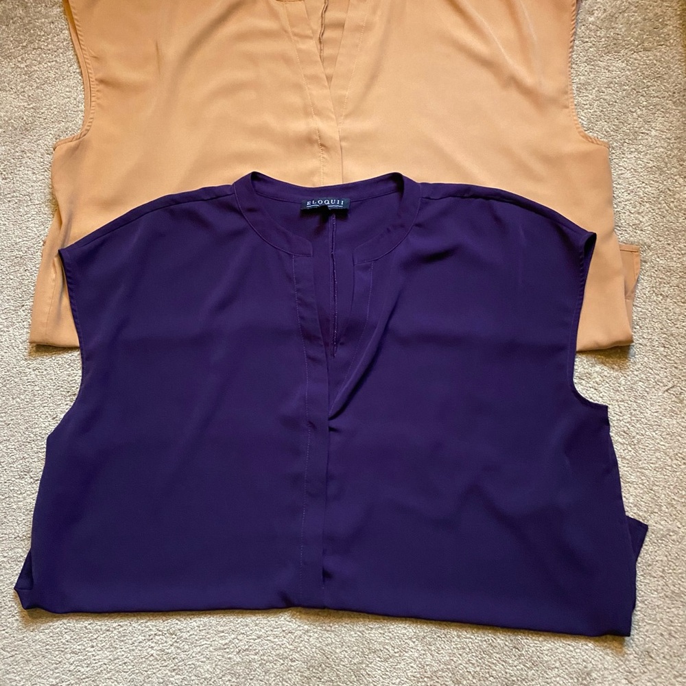 Eloquii Purple Sleeveless Split-Neck Tops Bundle Women’s Size 22